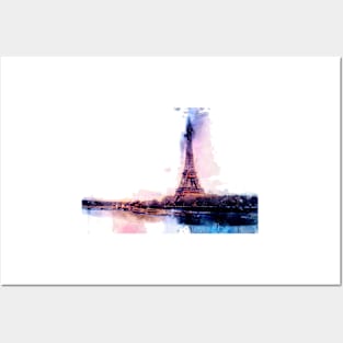 Eiffel tower Paris painting Posters and Art